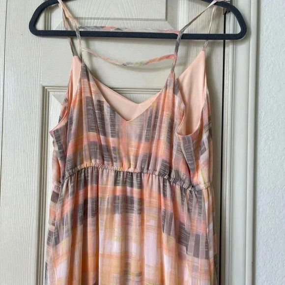 NWT Maurices Women's Maxi Dress Size L Pink Plaid Flowy Strapless - Picture 4 of 8